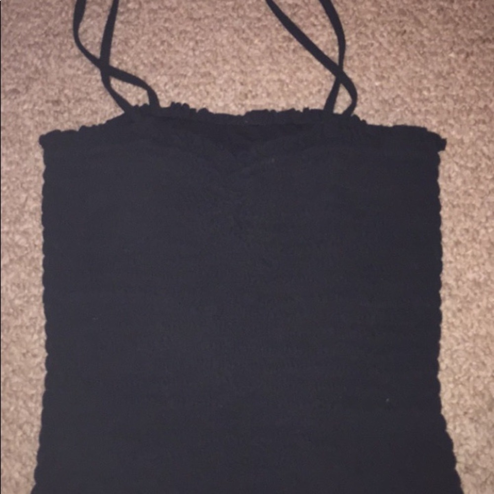 Black ruffled tank from Brandy Melville